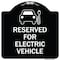 Signmission Reserved for Electric Vehicle W/ Graphic Heavy-Gauge Aluminum Sign, 18" x 18", BW-1818-23209 A-DES-BW-1818-23209 - alternate 1